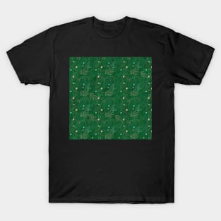 Flower Pattern Green Color T-Shirt